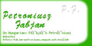 petroniusz fabjan business card